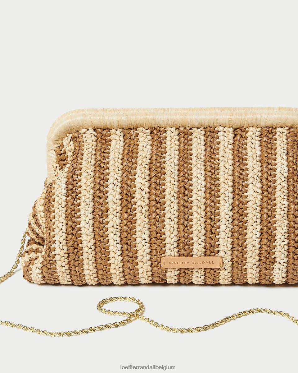 Sacs Loeffler Randall embrayage à cadre trudie naturel/marron femmes 04V42L392