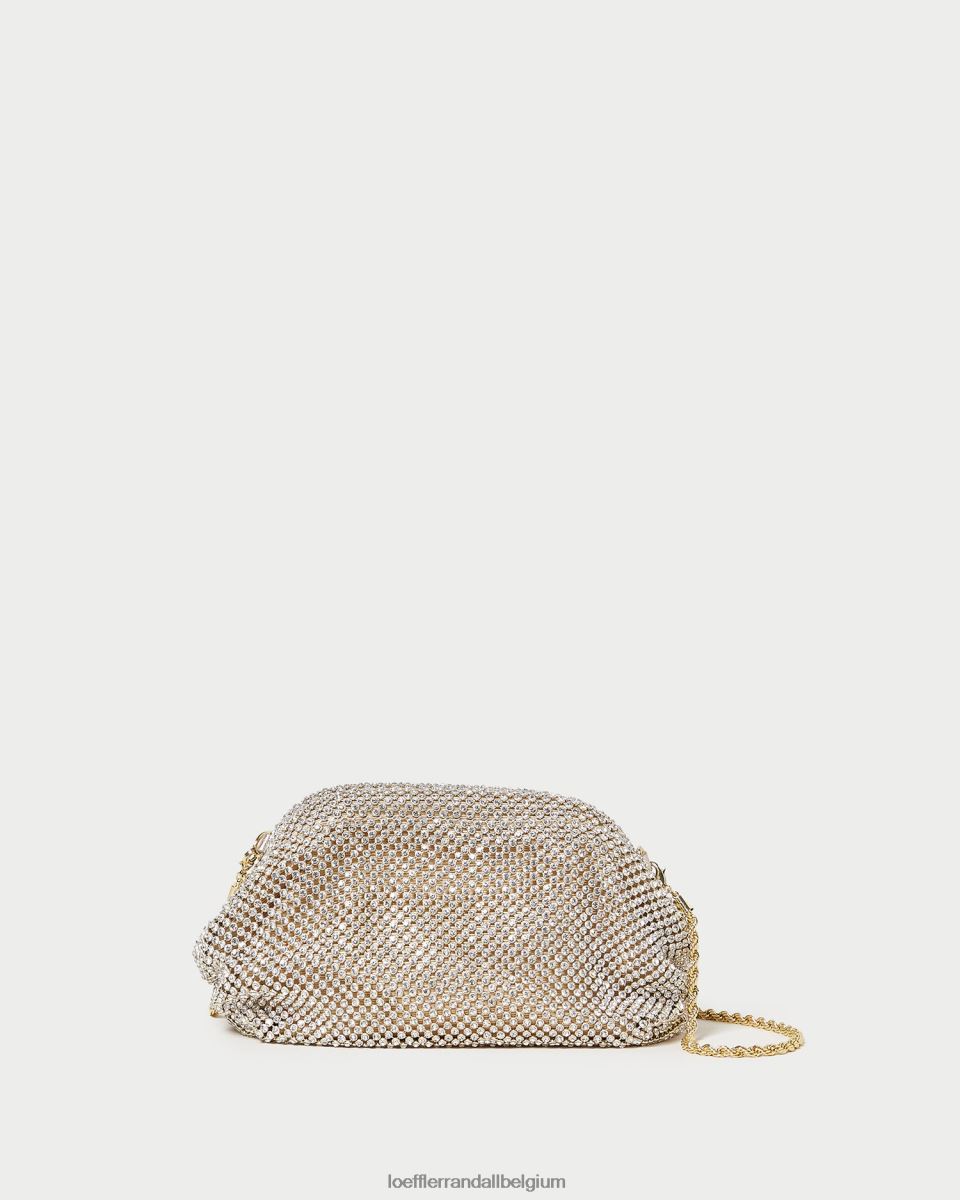 Sacs Loeffler Randall mini pochette doris à strass or femmes 04V42L356