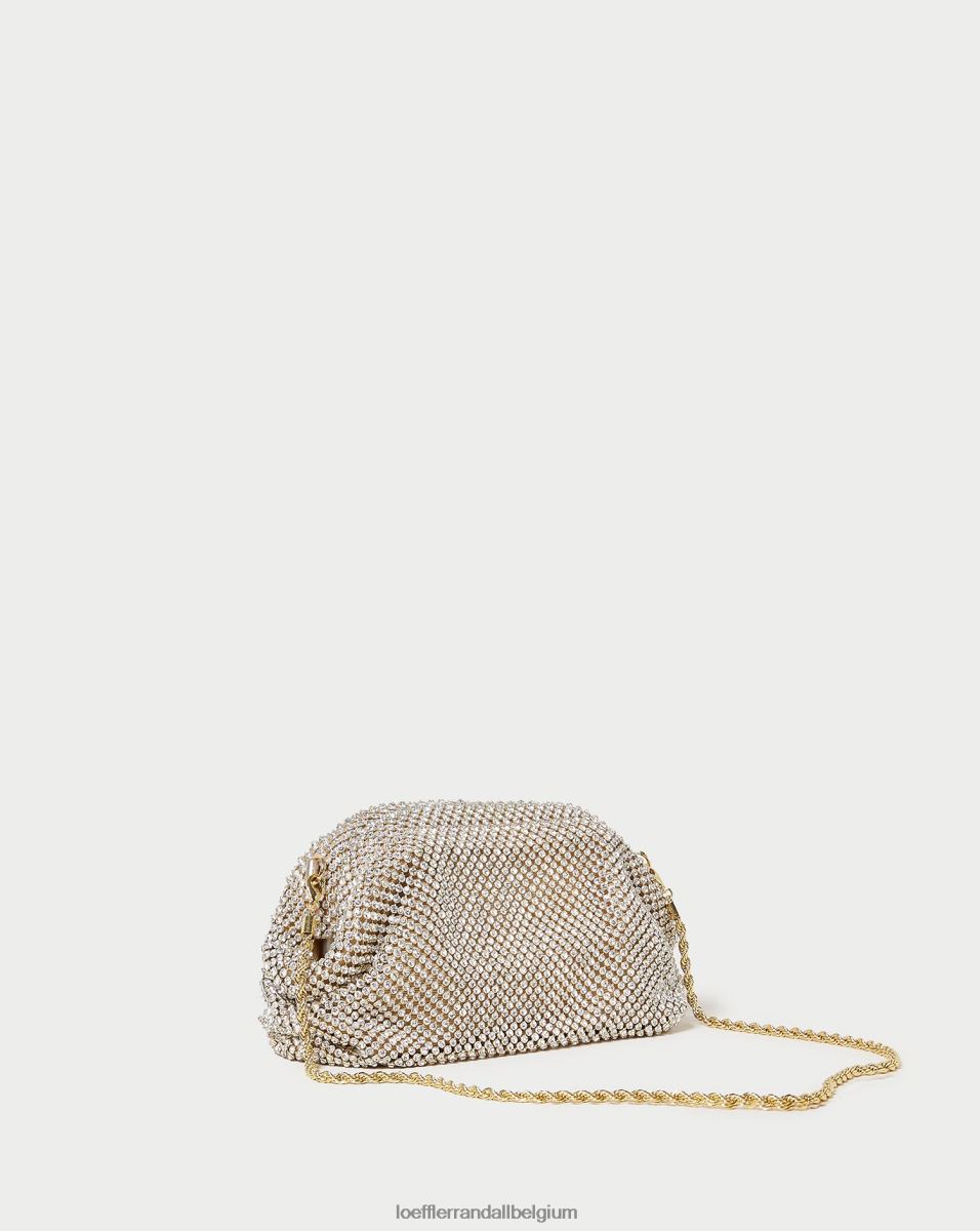 Sacs Loeffler Randall mini pochette doris à strass or femmes 04V42L356