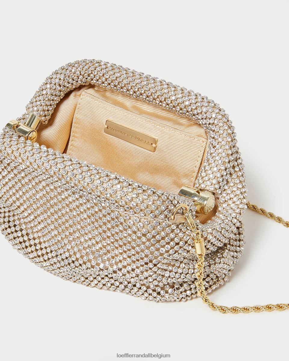Sacs Loeffler Randall mini pochette doris à strass or femmes 04V42L356