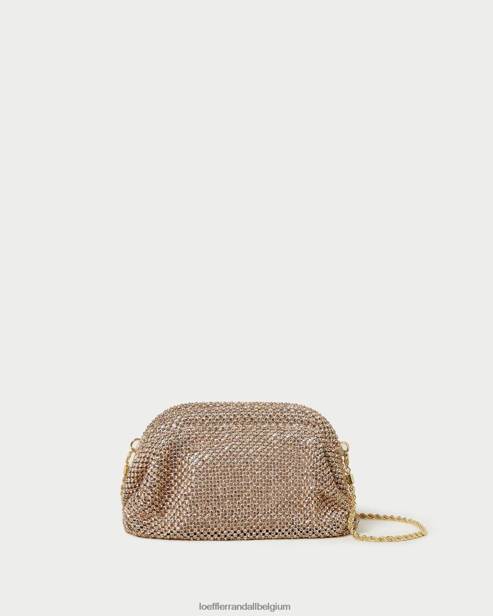 Sacs Loeffler Randall mini pochette doris à strass pêche clair femmes 04V42L369