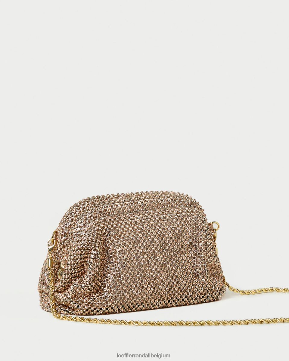 Sacs Loeffler Randall mini pochette doris à strass pêche clair femmes 04V42L369