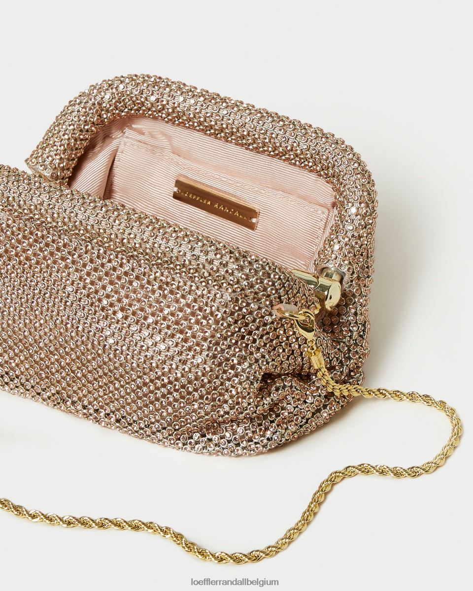 Sacs Loeffler Randall mini pochette doris à strass pêche clair femmes 04V42L369