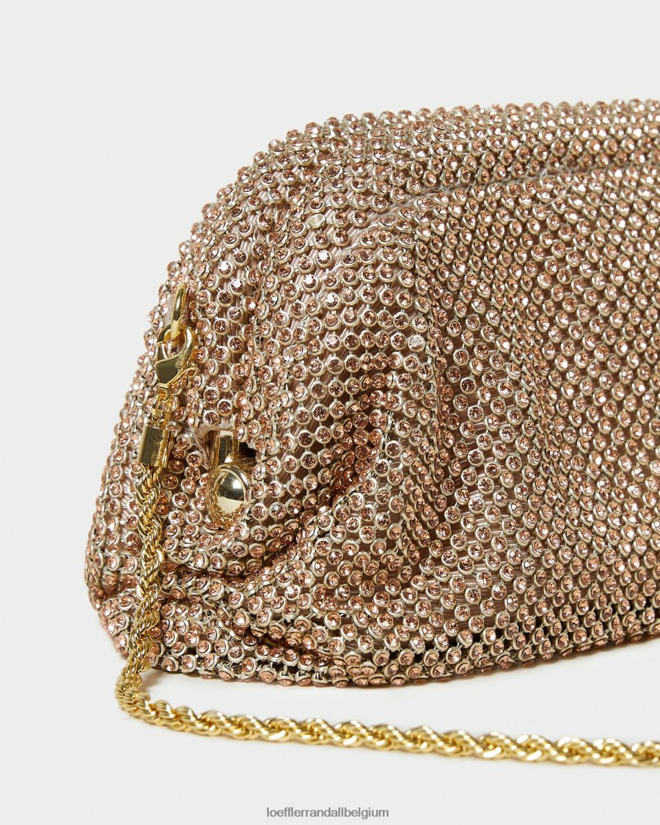 Sacs Loeffler Randall mini pochette doris à strass pêche clair femmes 04V42L369