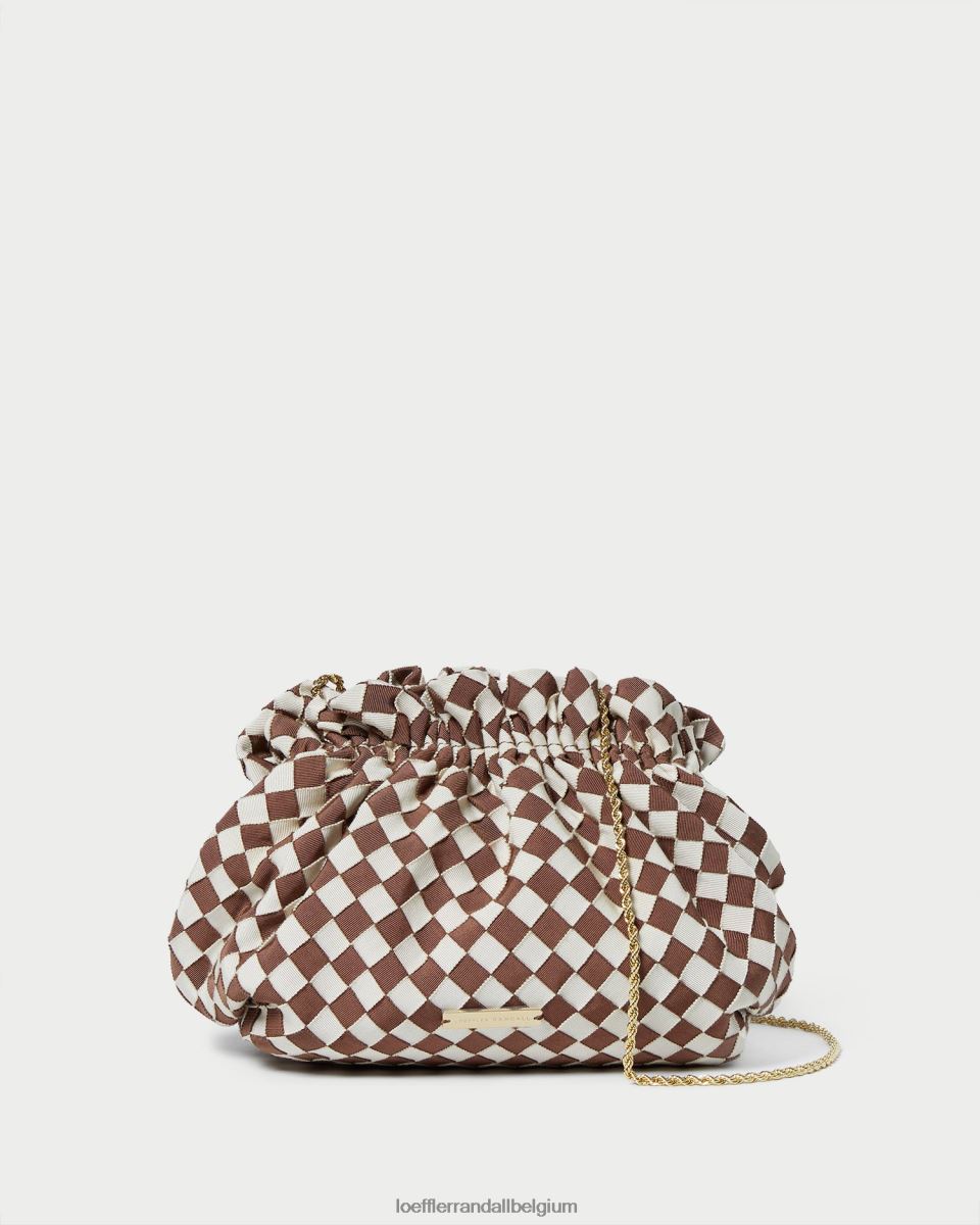 Sacs Loeffler Randall mini pochette willa marron/crème femmes 04V42L383