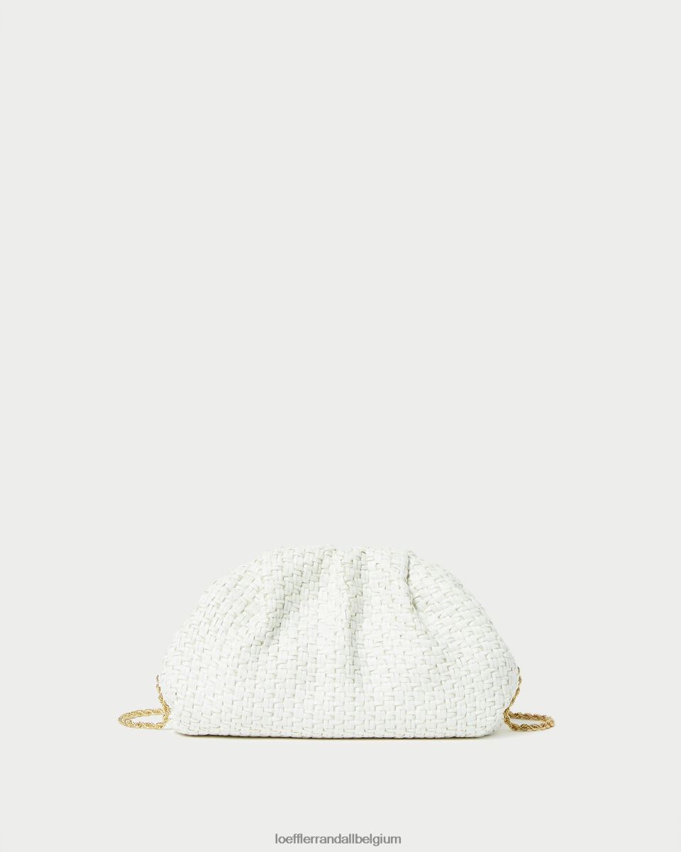 Sacs Loeffler Randall pochette dôme en raphia bailey blanc femmes 04V42L398
