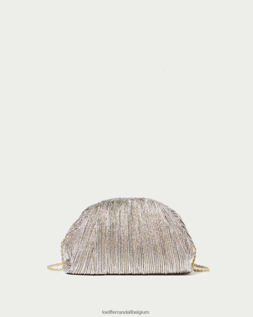 Sacs Loeffler Randall pochette dôme plissée Bailey Champagne femmes 04V42L386
