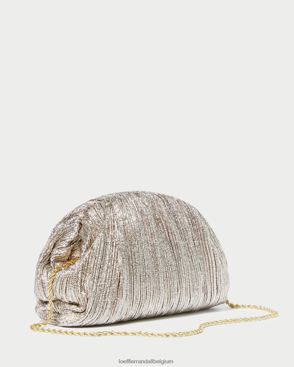 Sacs Loeffler Randall pochette dôme plissée Bailey Champagne femmes 04V42L386