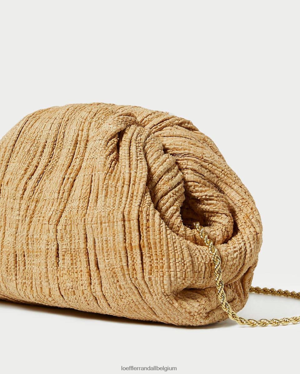 Sacs Loeffler Randall pochette dôme plissée Bailey naturel femmes 04V42L367