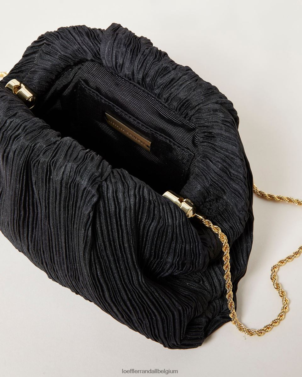 Sacs Loeffler Randall pochette dôme plissée Bailey noir femmes 04V42L354
