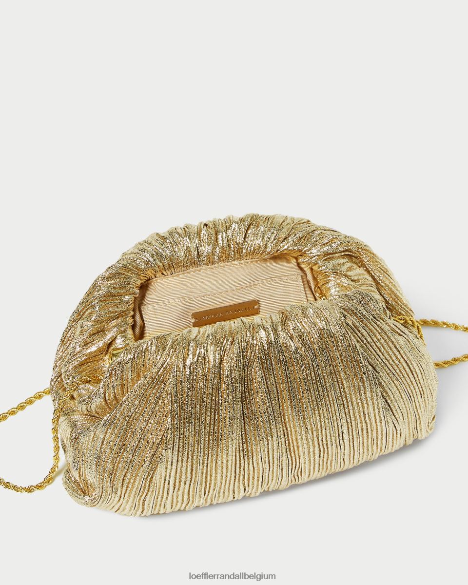 Sacs Loeffler Randall pochette dôme plissée Bailey oro femmes 04V42L397