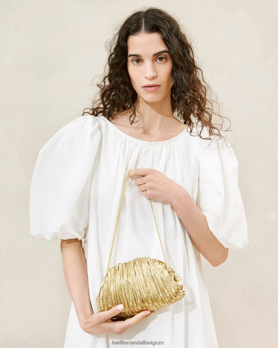 Sacs Loeffler Randall pochette dôme plissée Bailey oro femmes 04V42L397