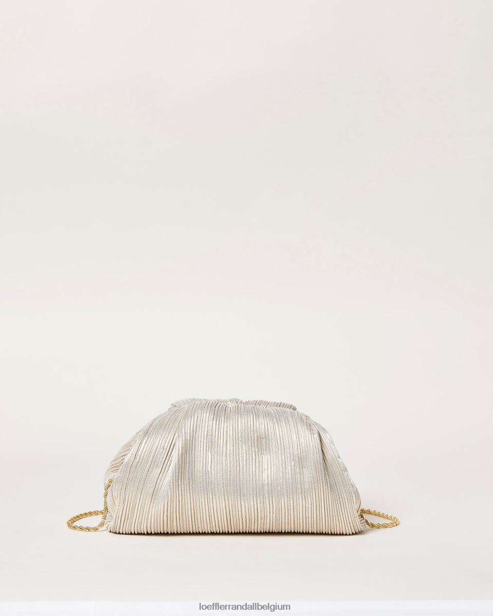 Sacs Loeffler Randall pochette dôme plissée Bailey platine femmes 04V42L357