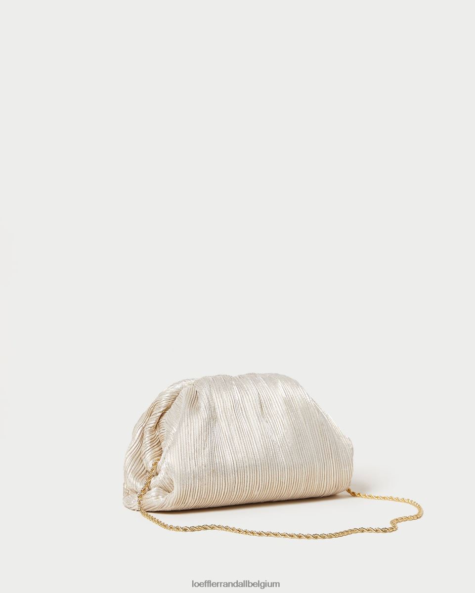 Sacs Loeffler Randall pochette dôme plissée Bailey platine femmes 04V42L357