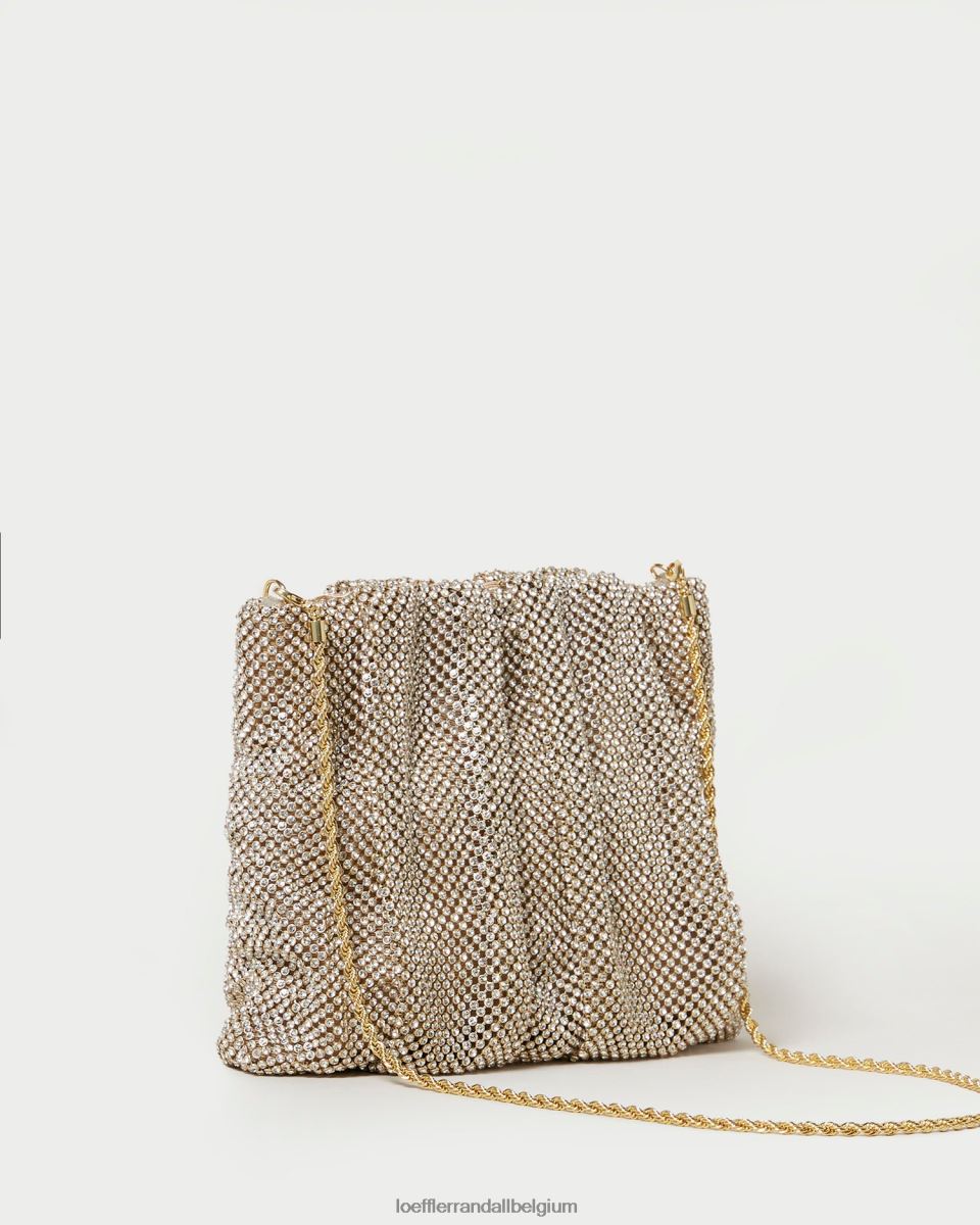 Sacs Loeffler Randall pochette froncée à strass ember or femmes 04V42L344