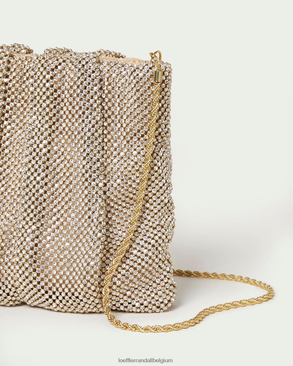 Sacs Loeffler Randall pochette froncée à strass ember or femmes 04V42L344
