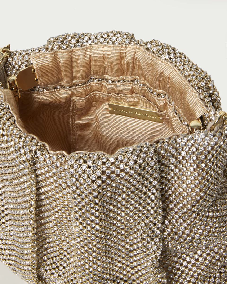 Sacs Loeffler Randall pochette froncée à strass ember or femmes 04V42L344