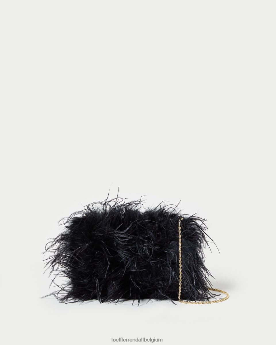 Sacs Loeffler Randall pochette mini plumes zahara noir femmes 04V42L361