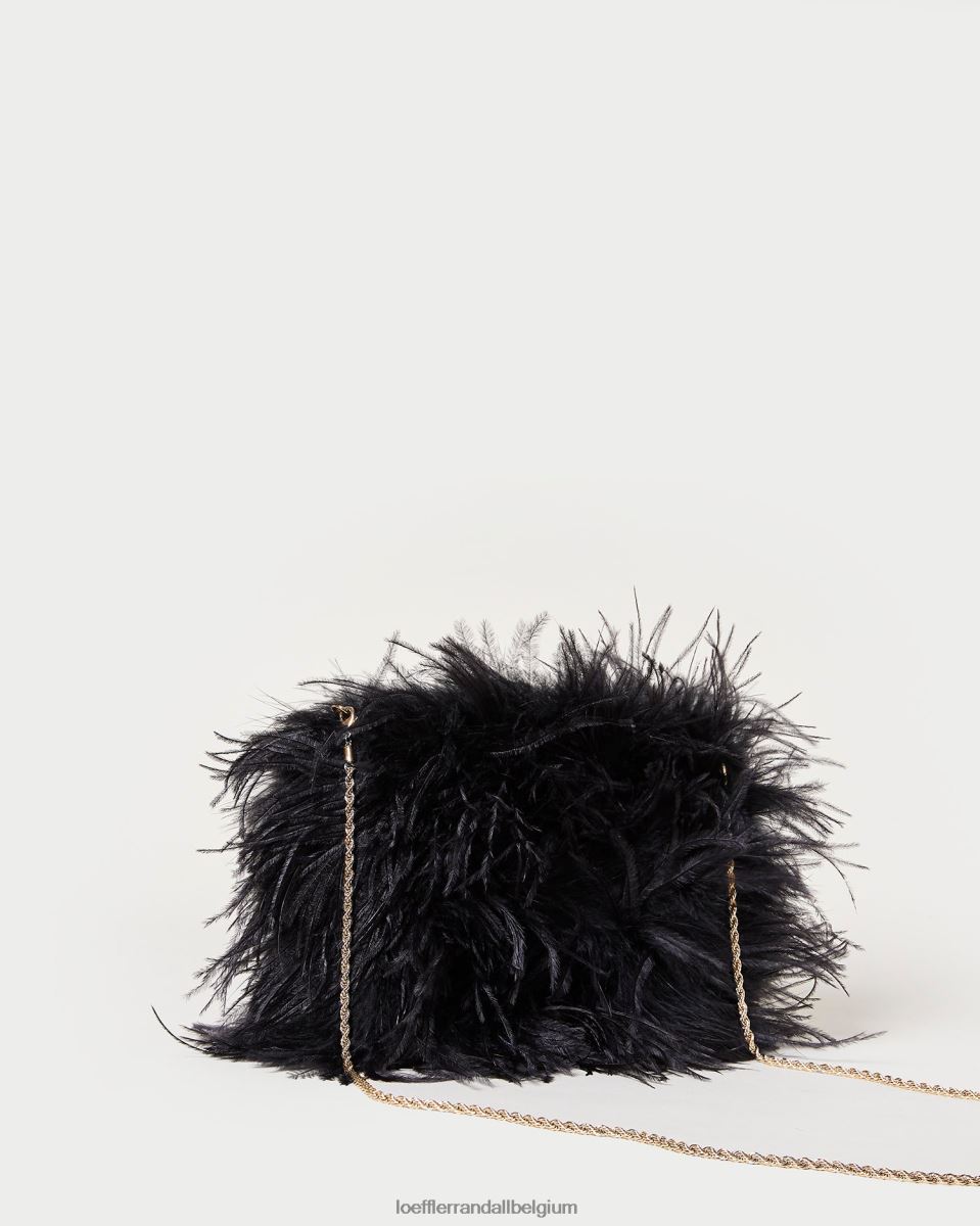 Sacs Loeffler Randall pochette mini plumes zahara noir femmes 04V42L361