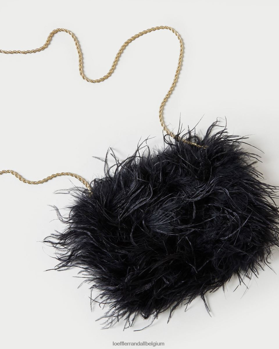Sacs Loeffler Randall pochette mini plumes zahara noir femmes 04V42L361