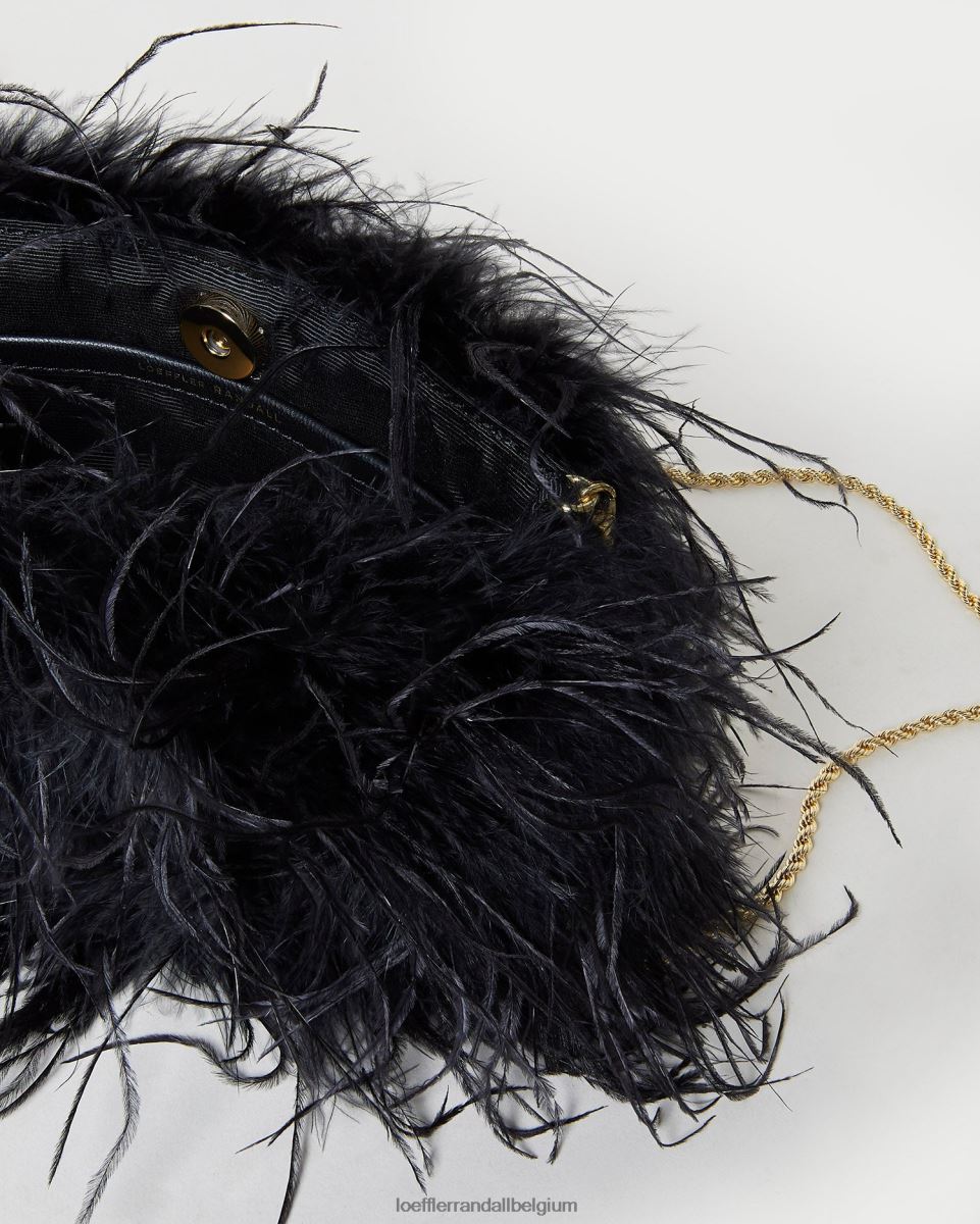 Sacs Loeffler Randall pochette mini plumes zahara noir femmes 04V42L361