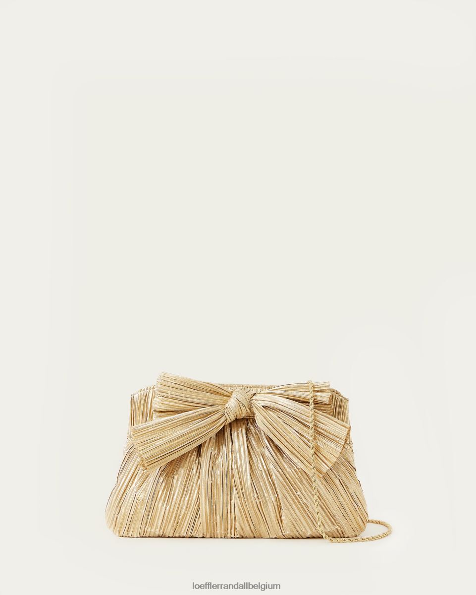 Sacs Loeffler Randall pochette à nœud Rayne or femmes 04V42L333
