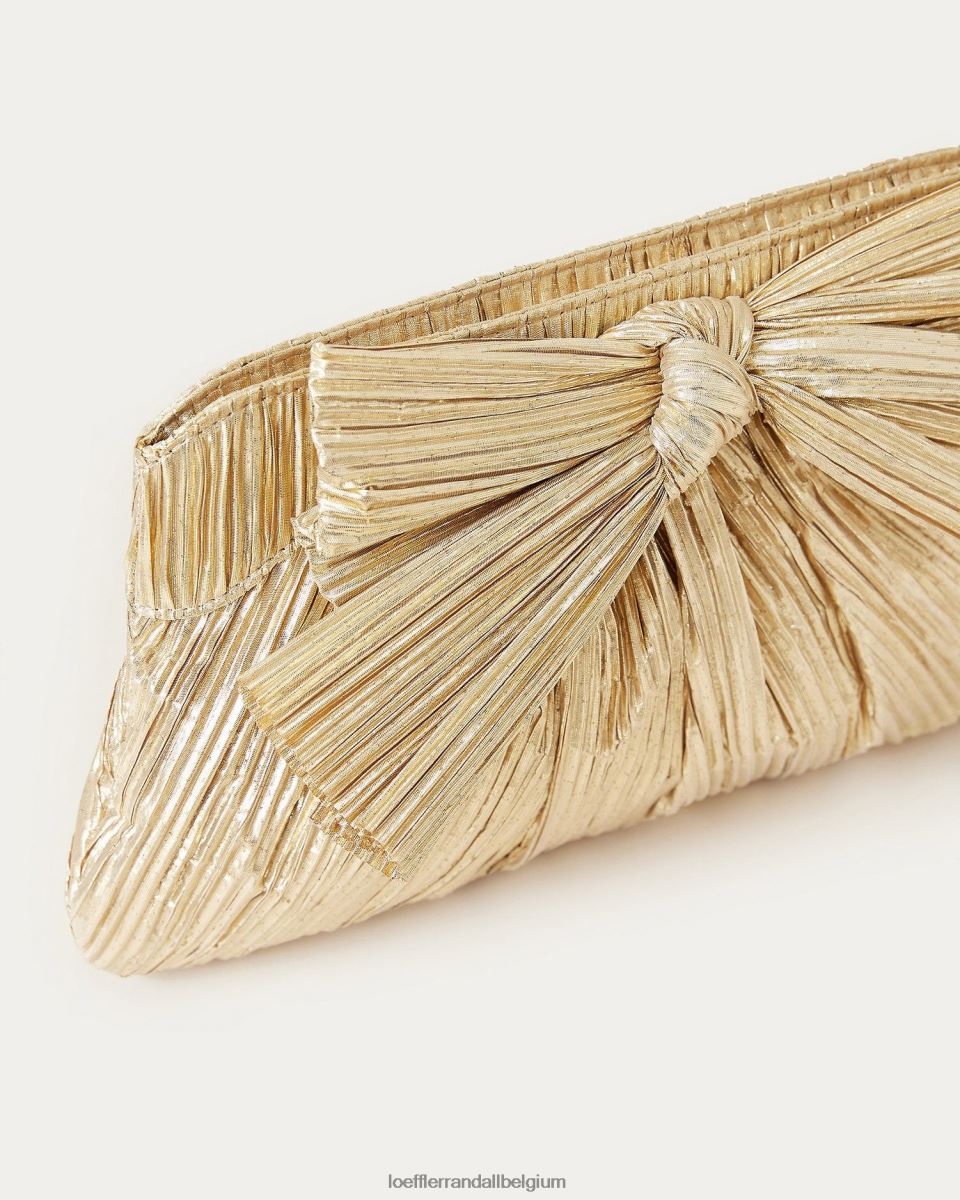 Sacs Loeffler Randall pochette à nœud Rayne or femmes 04V42L333