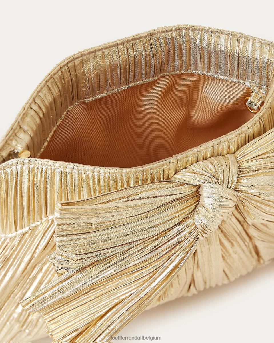 Sacs Loeffler Randall pochette à nœud Rayne or femmes 04V42L333