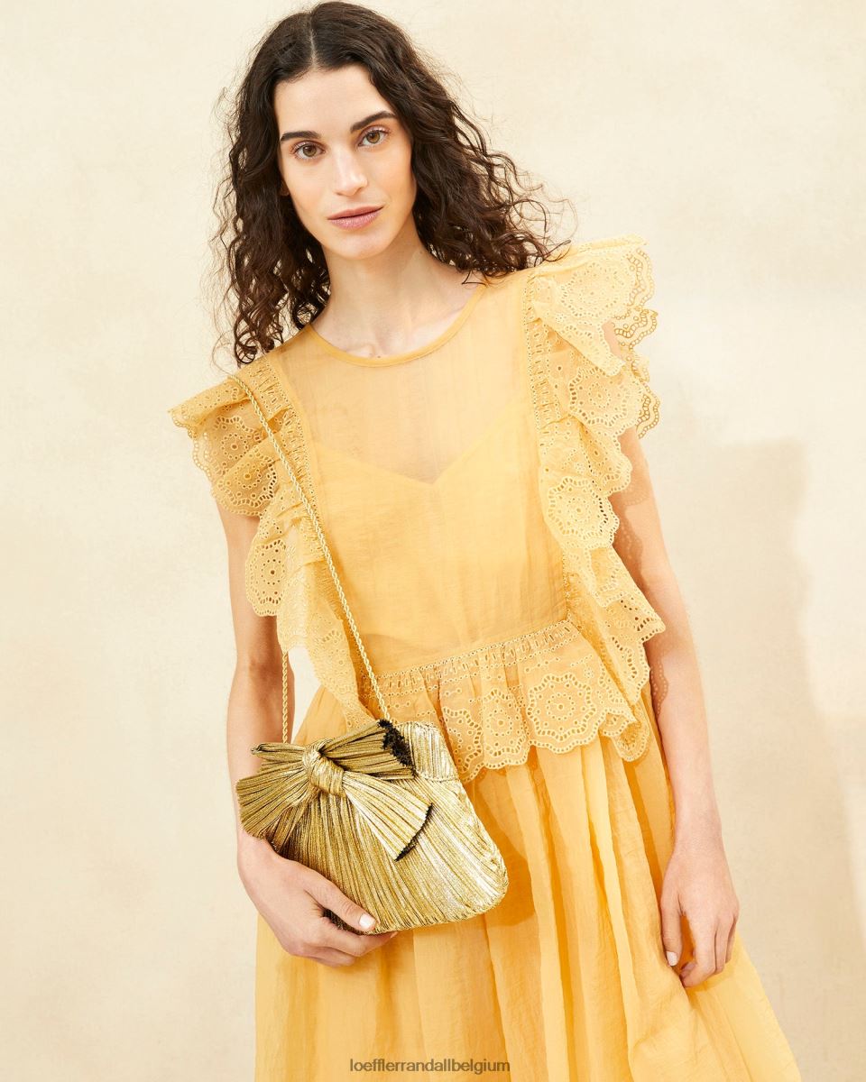 Sacs Loeffler Randall pochette à nœud Rayne oro femmes 04V42L384