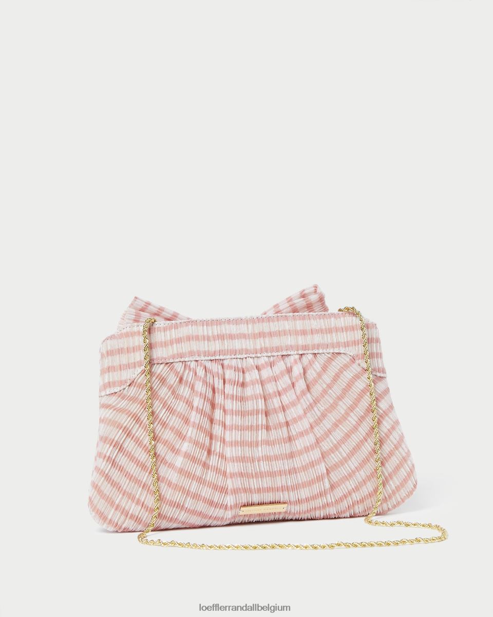 Sacs Loeffler Randall pochette à nœud Rayne vichy rose tendre femmes 04V42L380