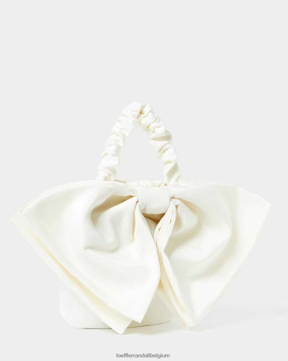 Sacs Loeffler Randall pochette à petit nœud Sierra crème femmes 04V42L396