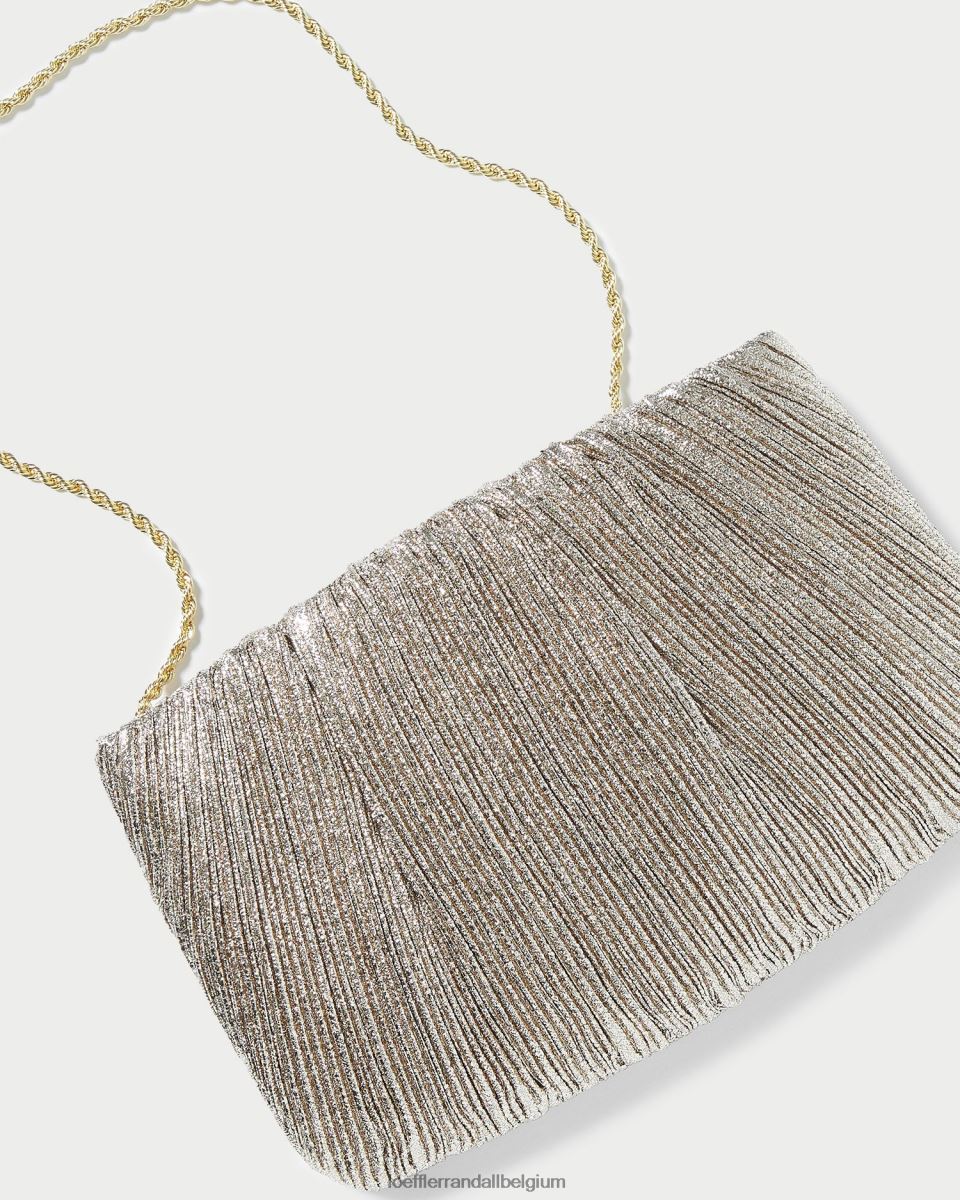 Sacs Loeffler Randall pochette plissée plate brit Champagne femmes 04V42L393