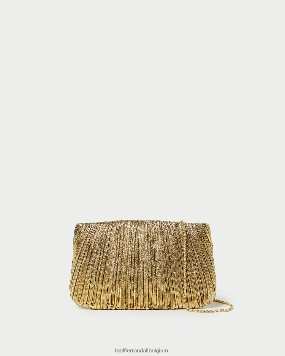 Sacs Loeffler Randall pochette plissée plate brit oro femmes 04V42L376