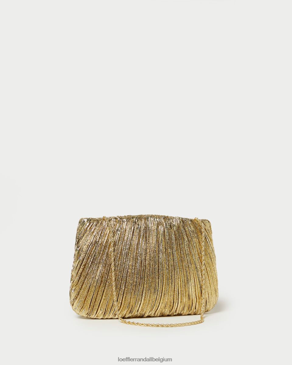 Sacs Loeffler Randall pochette plissée plate brit oro femmes 04V42L376