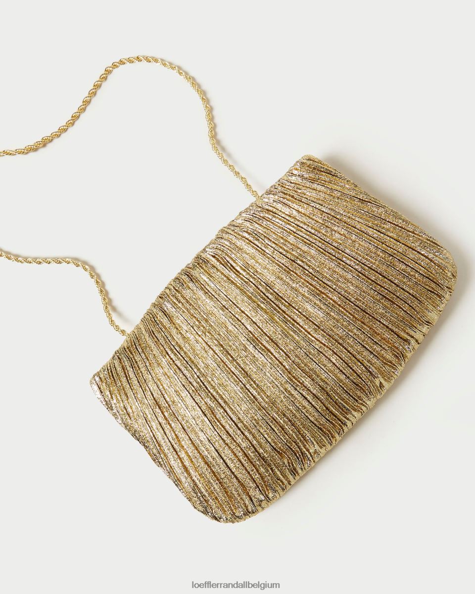 Sacs Loeffler Randall pochette plissée plate brit oro femmes 04V42L376