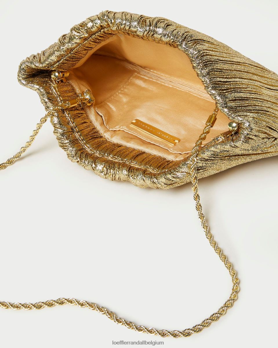 Sacs Loeffler Randall pochette plissée plate brit oro femmes 04V42L376