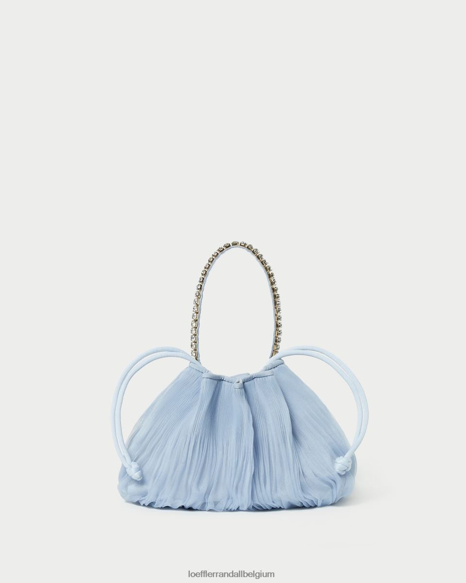 Sacs Loeffler Randall pochette plissée à strass Layne bleu femmes 04V42L370