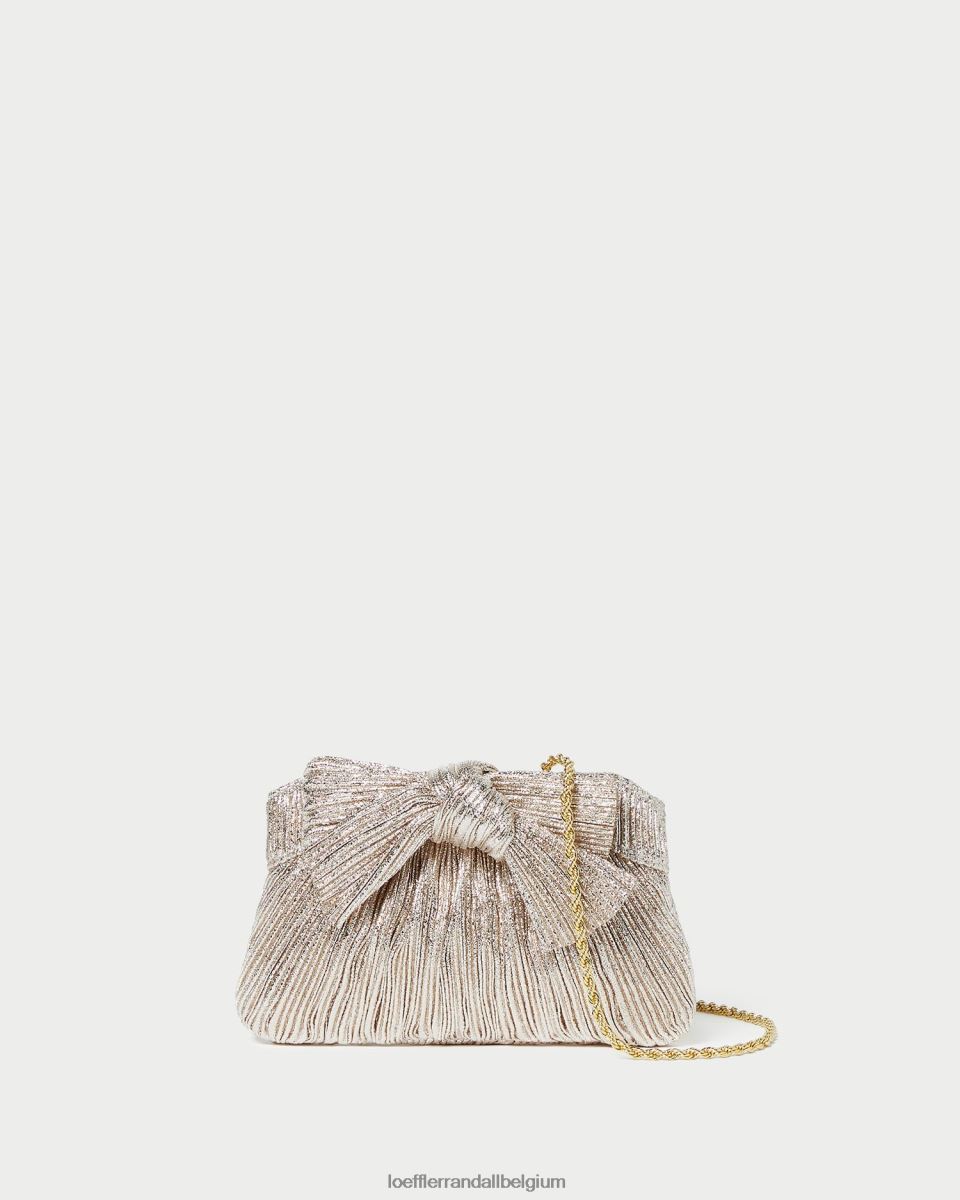 Sacs Loeffler Randall pochette rochelle à petit nœud Champagne femmes 04V42L395