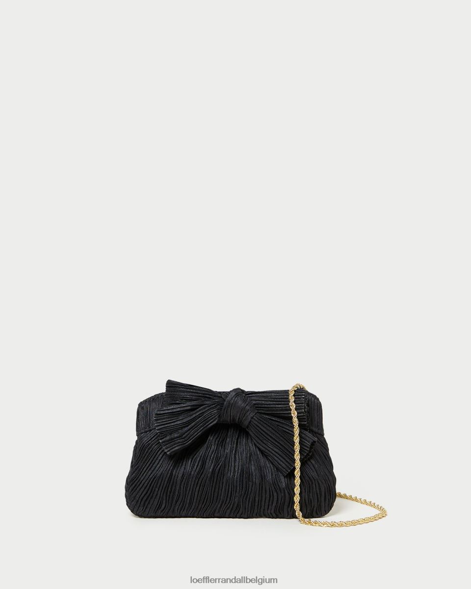 Sacs Loeffler Randall pochette rochelle à petit nœud noir femmes 04V42L349