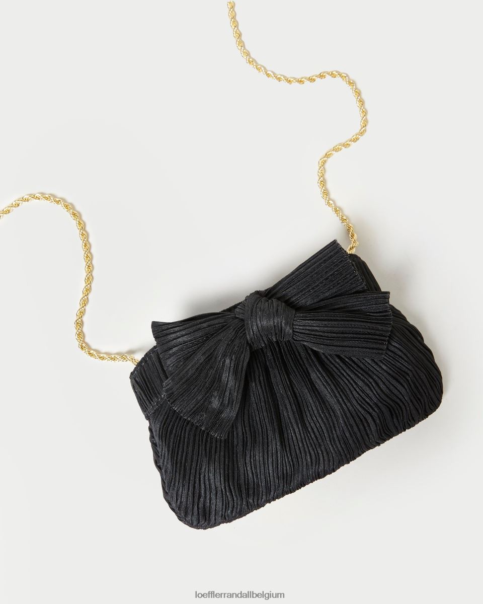 Sacs Loeffler Randall pochette rochelle à petit nœud noir femmes 04V42L349