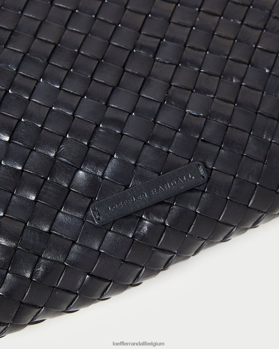 Sacs Loeffler Randall pochette tissée plate Marissa noir femmes 04V42L352