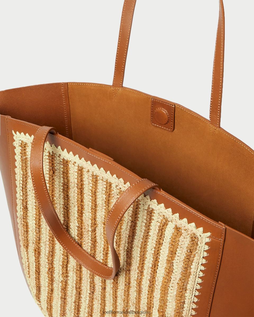 Sacs Loeffler Randall cabas ailé Katia naturel/marron/cognac femmes 04V42L321