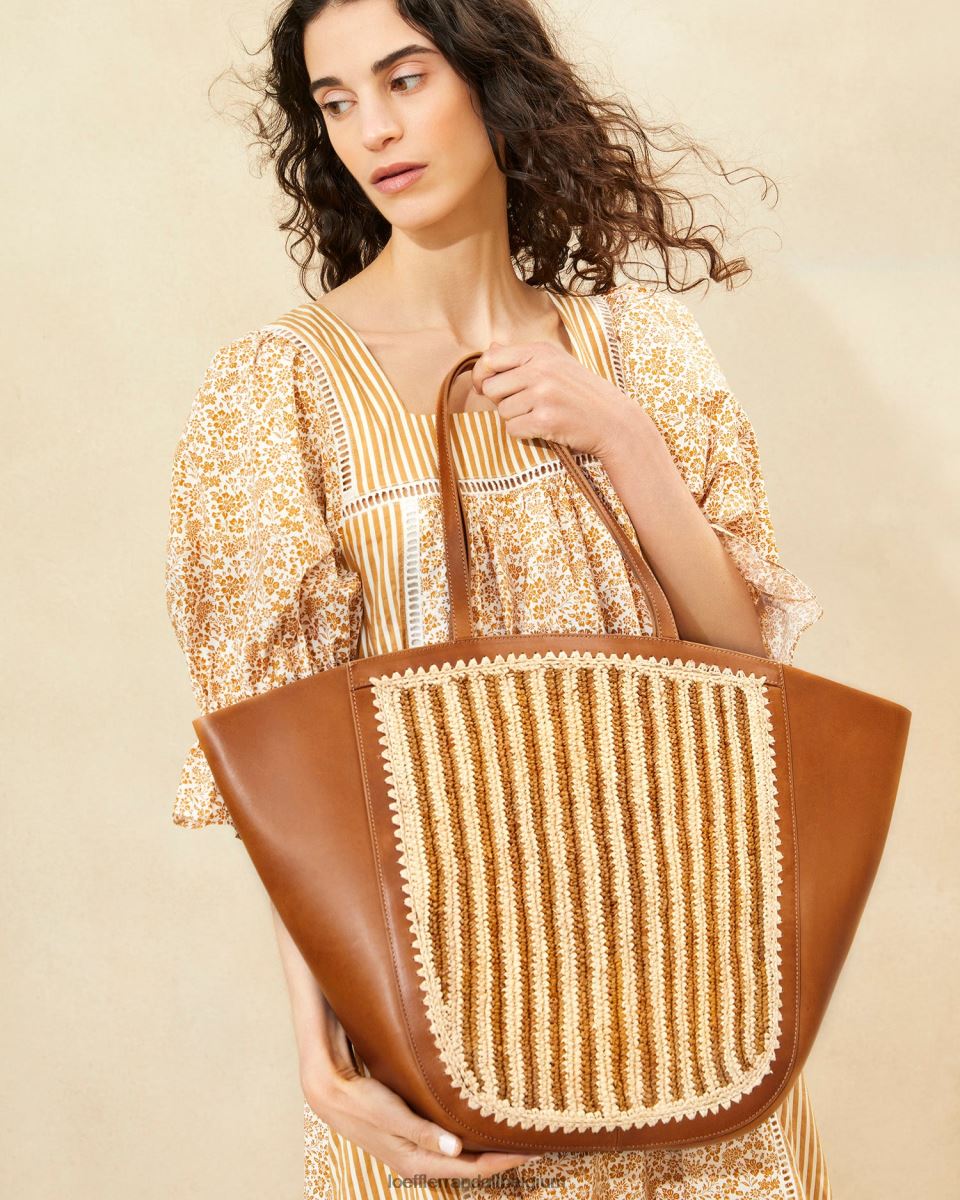 Sacs Loeffler Randall cabas ailé Katia naturel/marron/cognac femmes 04V42L321