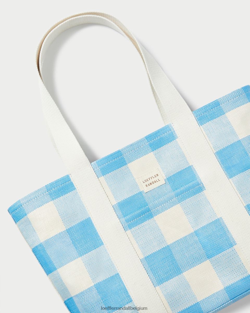 Sacs Loeffler Randall cabas moyen bennett vichy bleu femmes 04V42L319