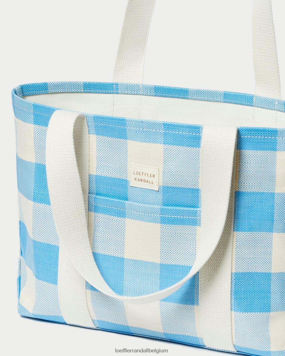 Sacs Loeffler Randall cabas moyen bennett vichy bleu femmes 04V42L319