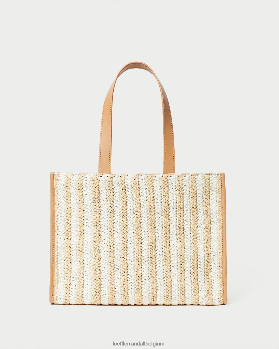 Sacs Loeffler Randall sac fourre-tout naturel au crochet pia blanc/rayure naturelle femmes 04V42L323