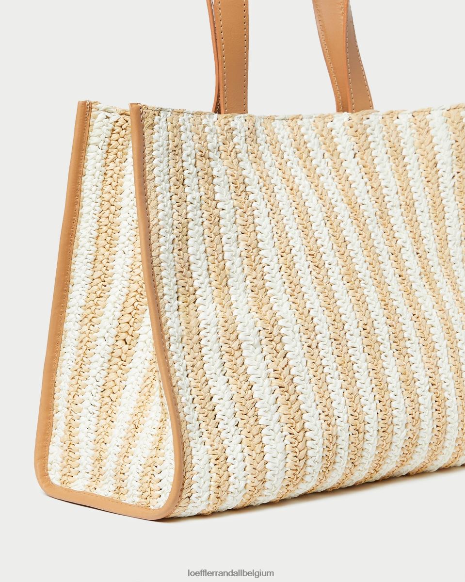 Sacs Loeffler Randall sac fourre-tout naturel au crochet pia blanc/rayure naturelle femmes 04V42L323