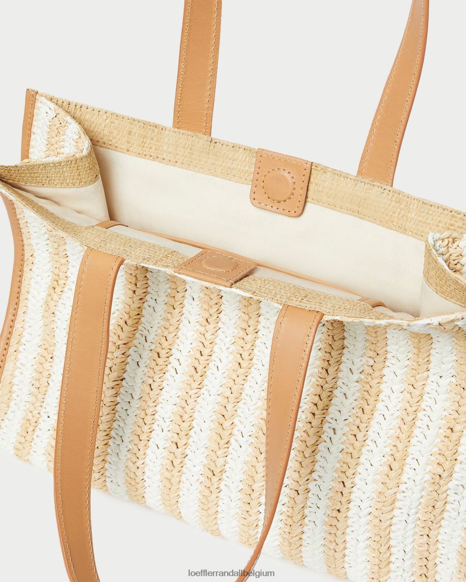 Sacs Loeffler Randall sac fourre-tout naturel au crochet pia blanc/rayure naturelle femmes 04V42L323