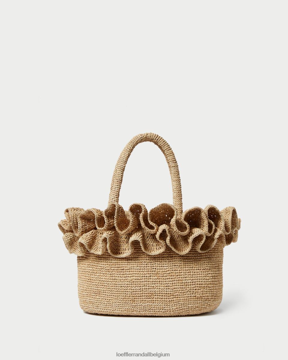 Sacs Loeffler Randall sac fourre-tout à volants en raphia lori naturel femmes 04V42L322