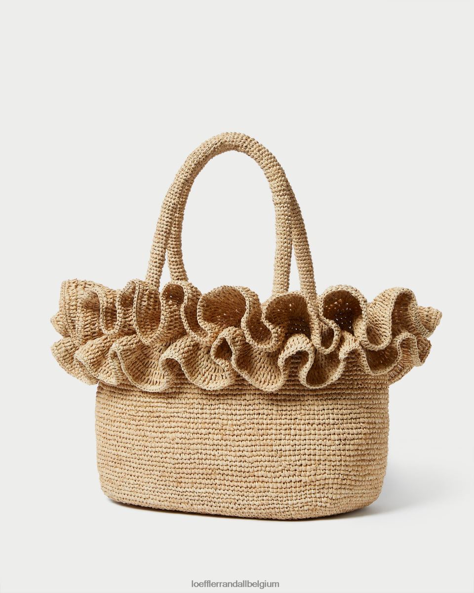 Sacs Loeffler Randall sac fourre-tout à volants en raphia lori naturel femmes 04V42L322